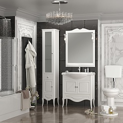 Opadiris Шкаф-пенал для ванной Брунелла 37.5 L белый матовый – фотография-5